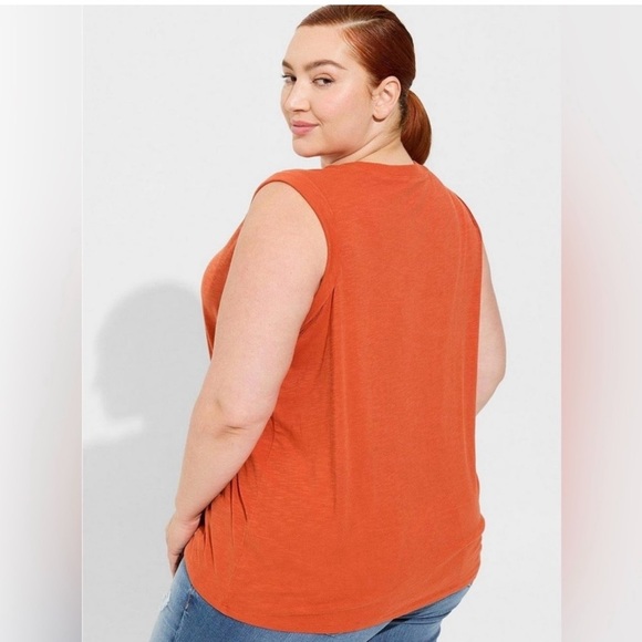 TORRID Super Soft Slub Crew Neck Roll Sleeve Muscle Tank NWT - Picture 7 of 8